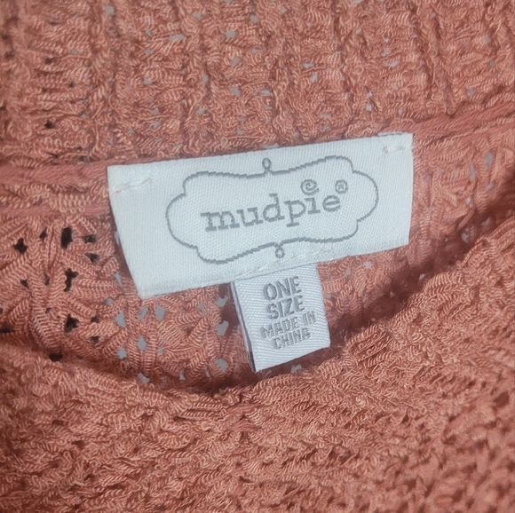 MUDPIE Oscar v-neck sweater in terra.  One Size - Picture 2 of 3